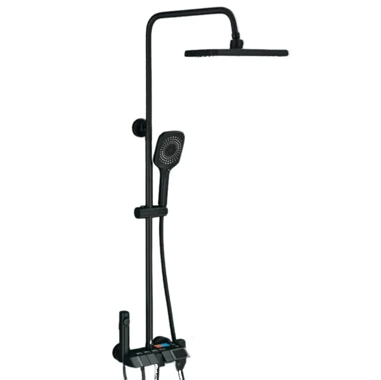Chuveiro Ducha Digital Preto Fosco com Visor LCD