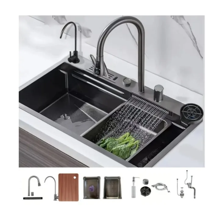 Cuba Multifuncional Inox para Cozinha cor Grafite
