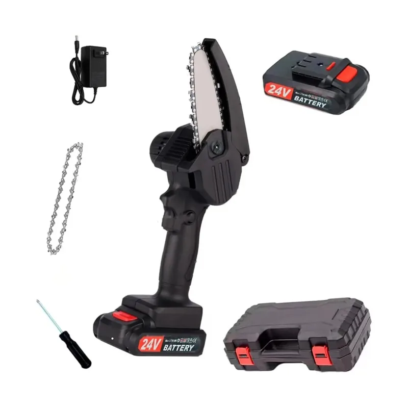 Mini Motosserra a Bateria 24V c/ Maleta Preta